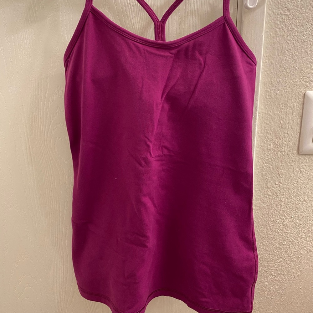 Raspberry Y back Lululemon yoga top